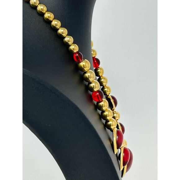 Vintage Napier Red Ruby Lucite Jewels of India Moghul - Picture 3 of 13